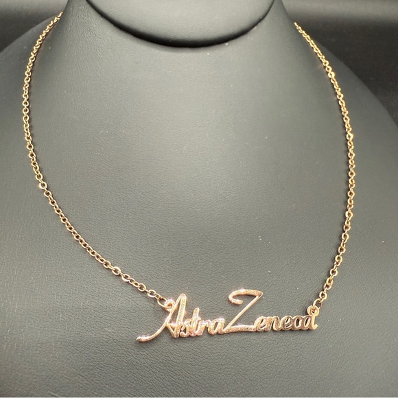 Pharmaceutical Rose Goldtone AstraZeneca Delicate Minimal Necklace - Picture 9 of 9